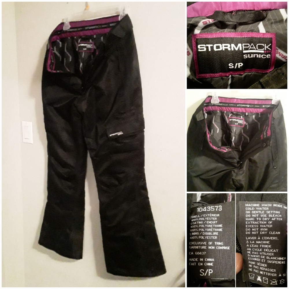 Like New Sunice StormPack Womens Small Adjustable Black&Pink Strapless Snowpants